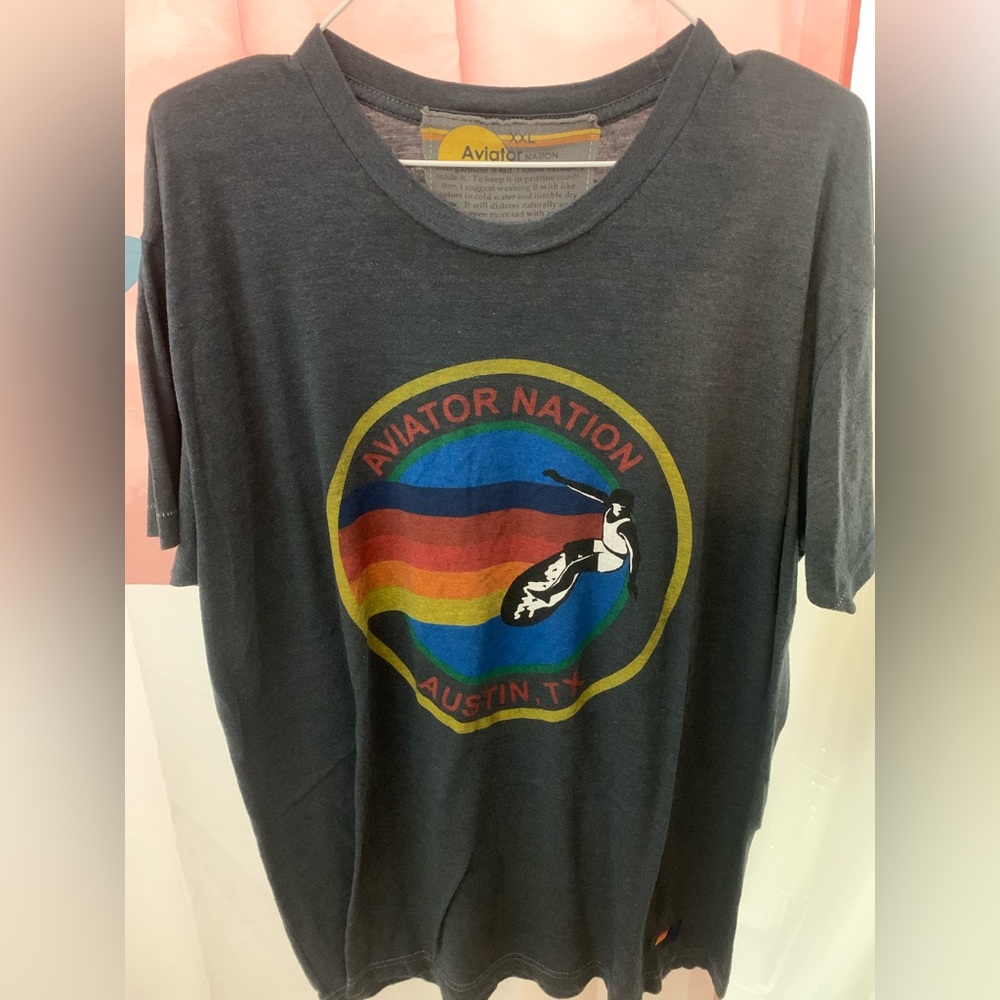 Aviator Nation charcoal logo tee unisex XXL